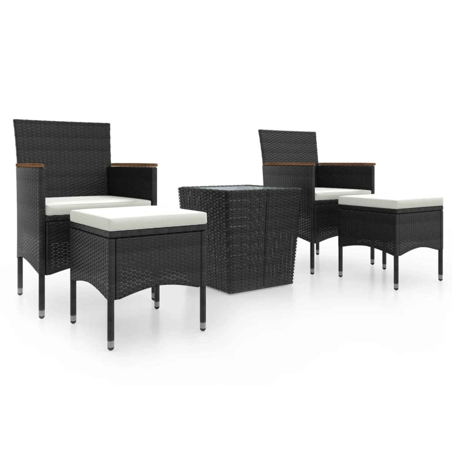vidaXL 5-tlg Garten-Bistro-Set Poly Rattan und Hartglas Schwarz Modell 2 vidaXL 5-tlg Garten-Bistro-Set Poly Rattan und Hartglas Schwarz Modell 2 von VIDAXL