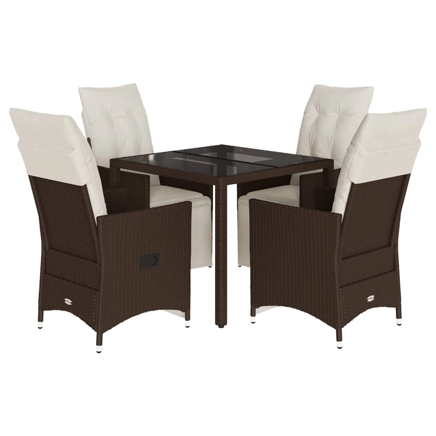 vidaXL 5-tlg Garten-Bistro-Set mit Kissen Braun Poly Rattan Modell 1 vidaXL 5-tlg Garten-Bistro-Set mit Kissen Braun Poly Rattan Modell 1 von VIDAXL