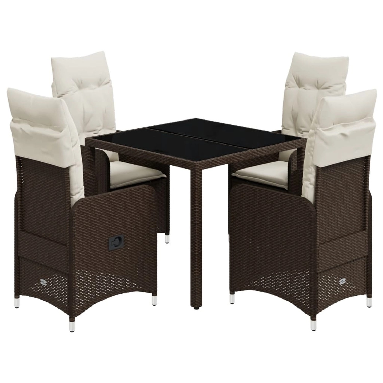 vidaXL 5-tlg Garten-Bistro-Set mit Kissen Braun Poly Rattan Modell 3 vidaXL 5-tlg Garten-Bistro-Set mit Kissen Braun Poly Rattan Modell 3 von VIDAXL