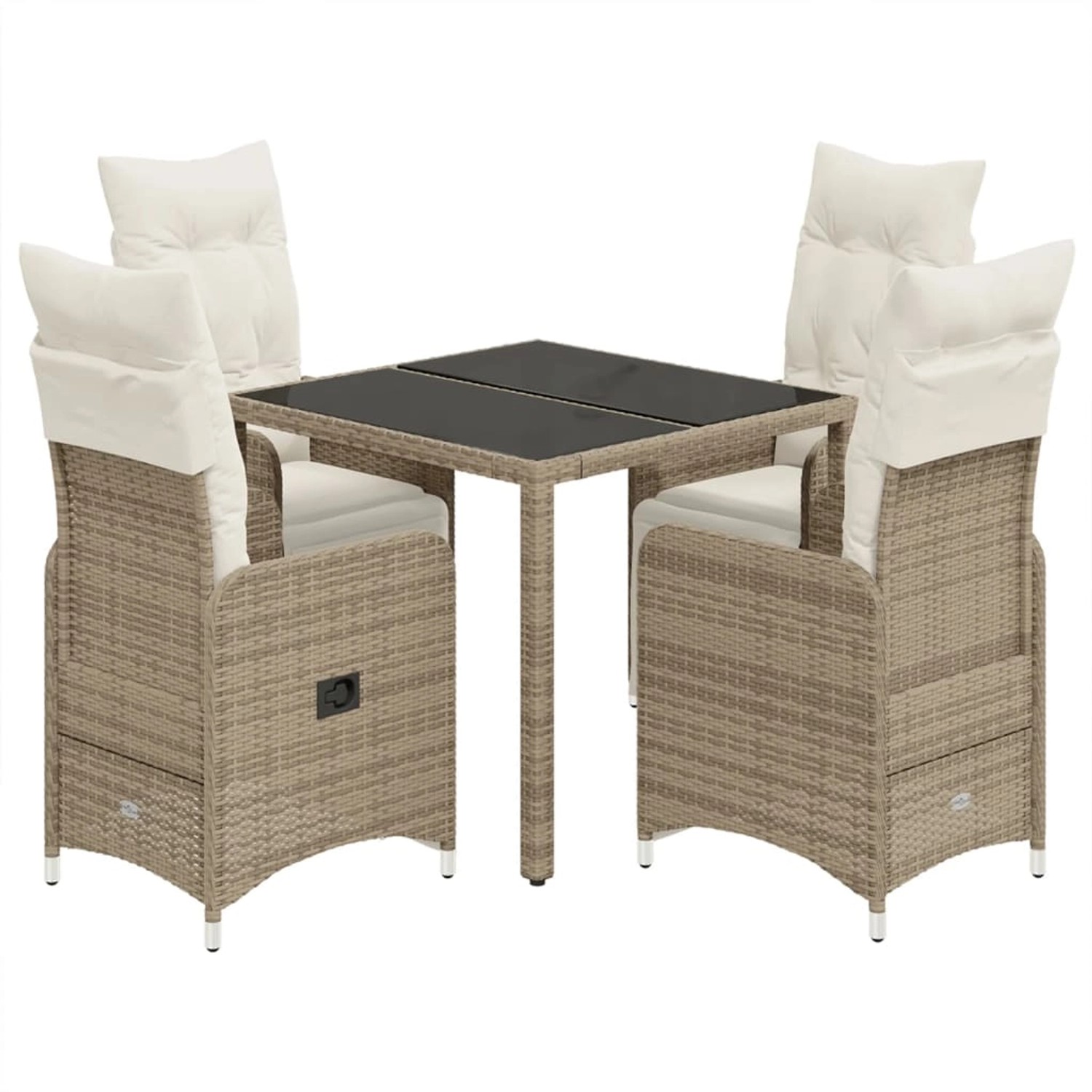 vidaXL 5-tlg Garten-Bistro-Set mit Kissen Braun Poly Rattan Modell 4 vidaXL 5-tlg Garten-Bistro-Set mit Kissen Braun Poly Rattan Modell 4 von VIDAXL