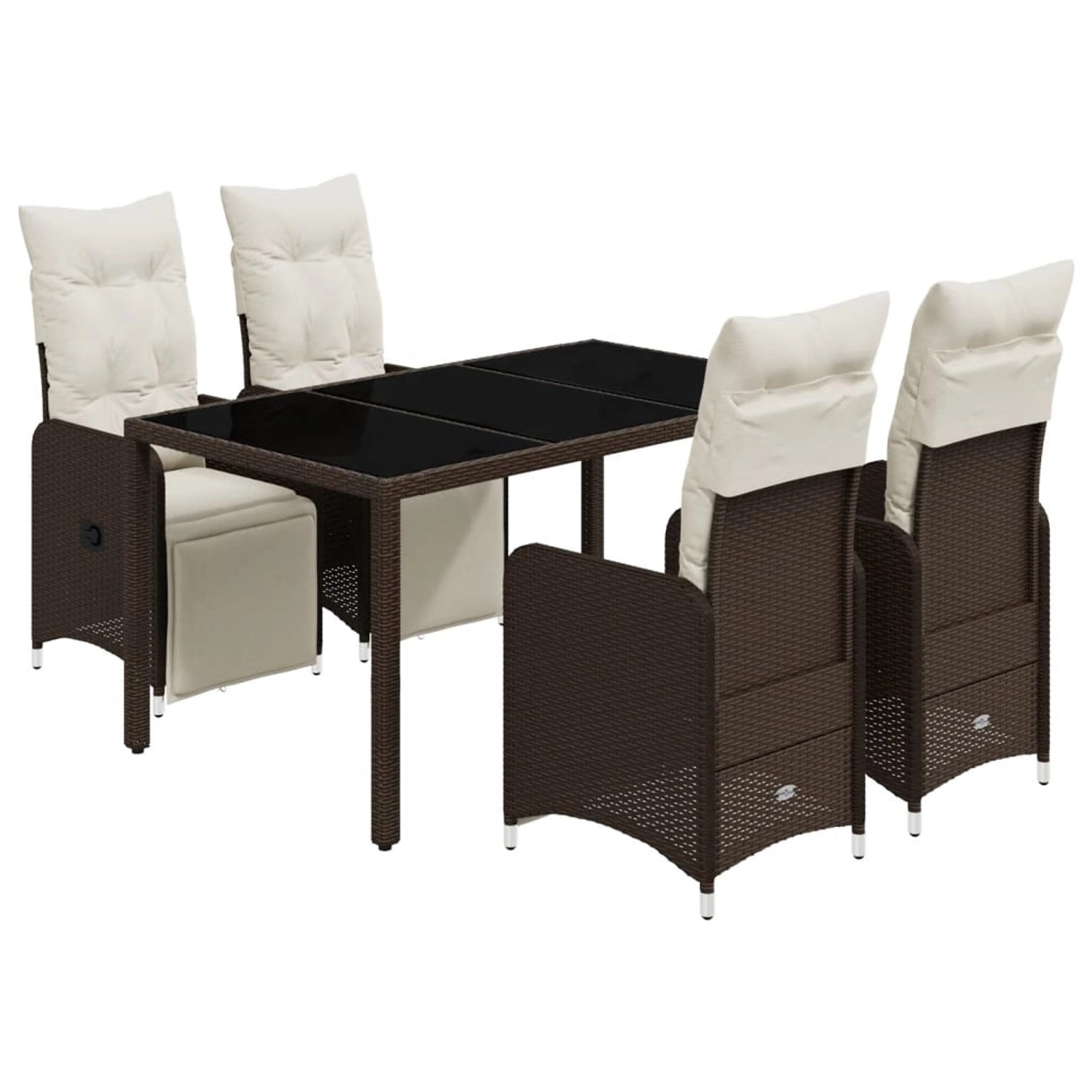 vidaXL 5-tlg Garten-Bistro-Set mit Kissen Braun Poly Rattan Modell 5 vidaXL 5-tlg Garten-Bistro-Set mit Kissen Braun Poly Rattan Modell 5 von VIDAXL