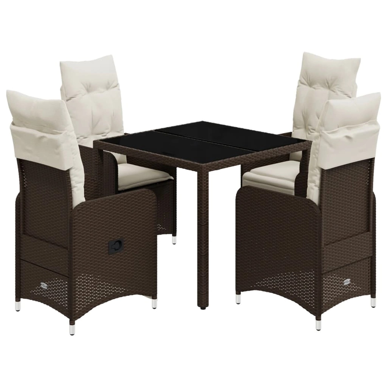 vidaXL 5-tlg Garten-Bistro-Set mit Kissen Braun Poly Rattan Modell 7 vidaXL 5-tlg Garten-Bistro-Set mit Kissen Braun Poly Rattan Modell 7 von VIDAXL