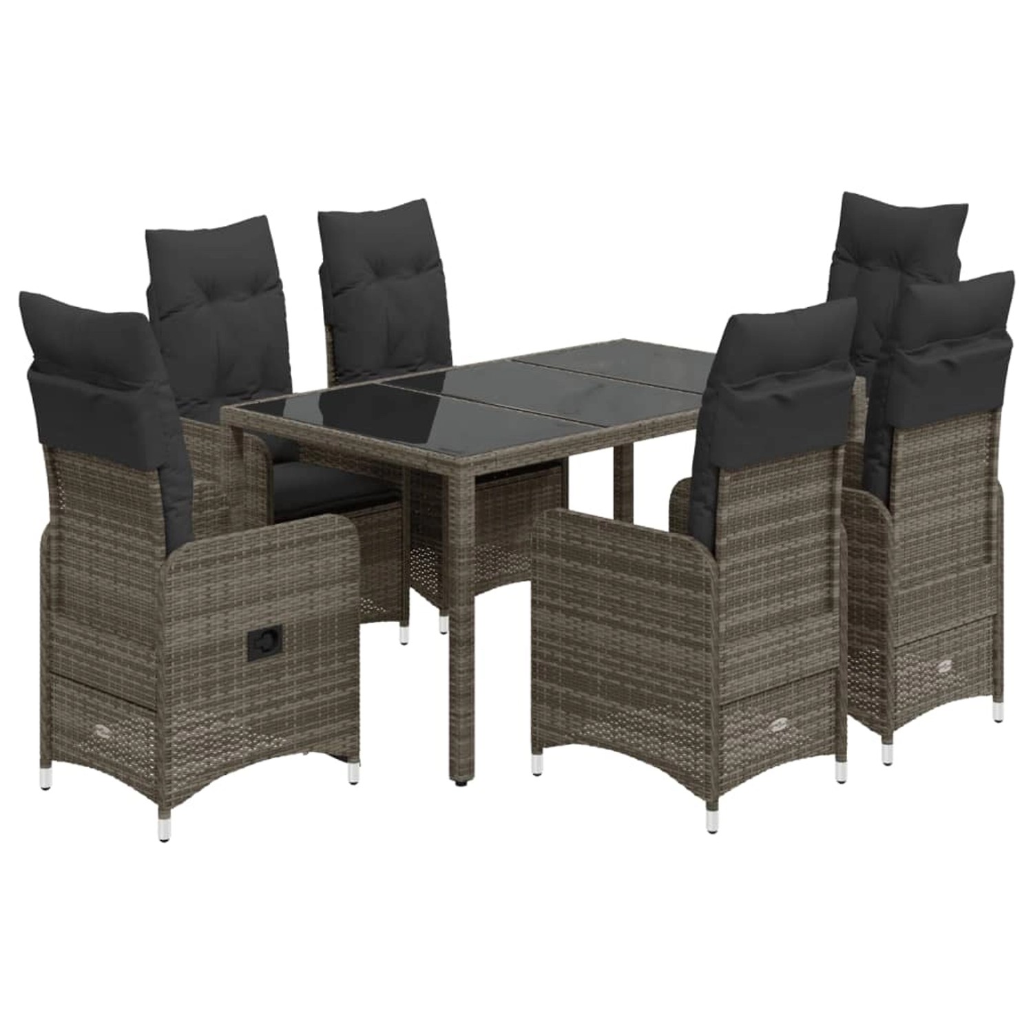 vidaXL 5-tlg Garten-Bistro-Set mit Kissen Grau Poly Rattan Modell 11 vidaXL 5-tlg Garten-Bistro-Set mit Kissen Grau Poly Rattan Modell 11 von VIDAXL