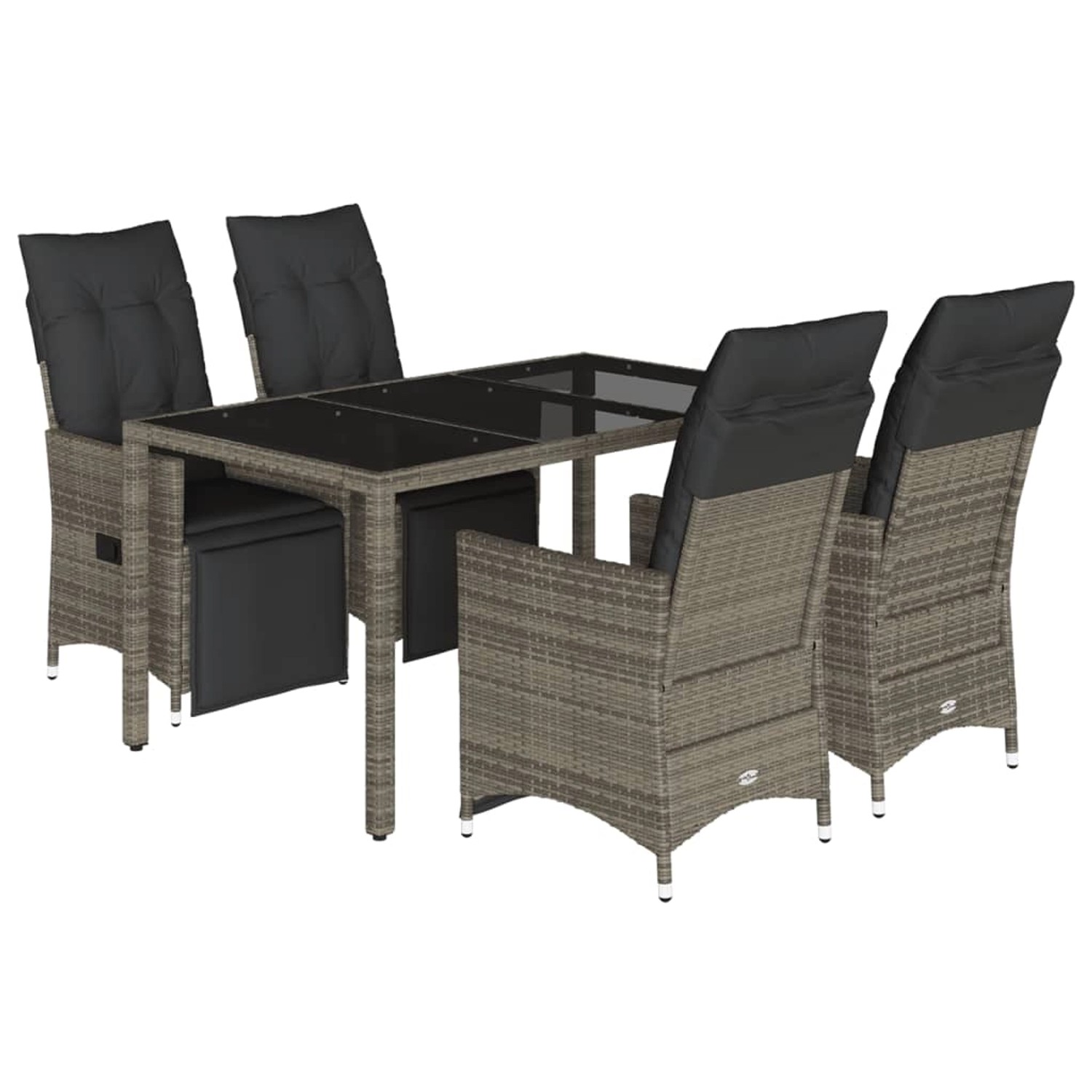 vidaXL 5-tlg Garten-Bistro-Set mit Kissen Grau Poly Rattan Modell 13 vidaXL 5-tlg Garten-Bistro-Set mit Kissen Grau Poly Rattan Modell 13 von VIDAXL