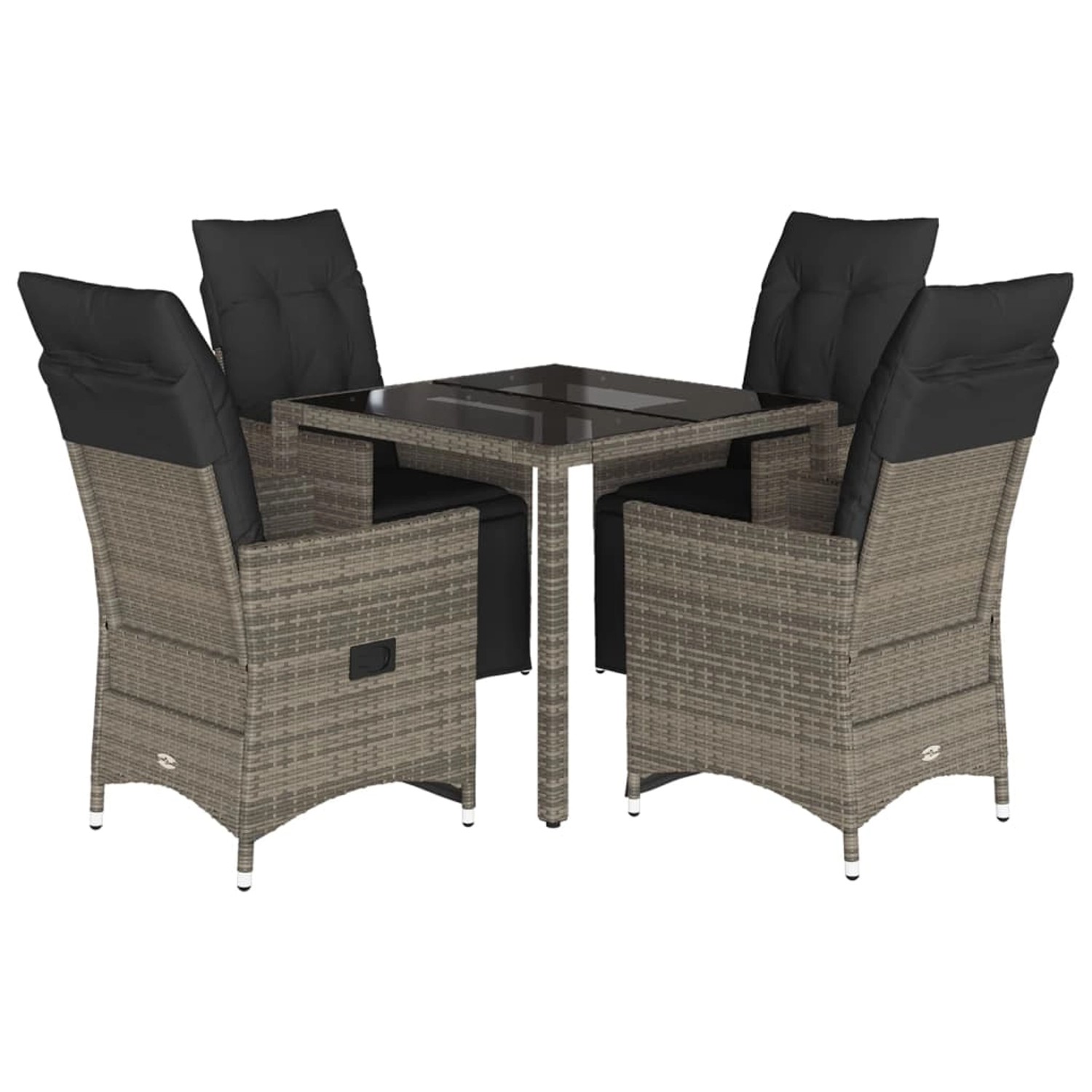 vidaXL 5-tlg Garten-Bistro-Set mit Kissen Grau Poly Rattan Modell 15 vidaXL 5-tlg Garten-Bistro-Set mit Kissen Grau Poly Rattan Modell 15 von VIDAXL