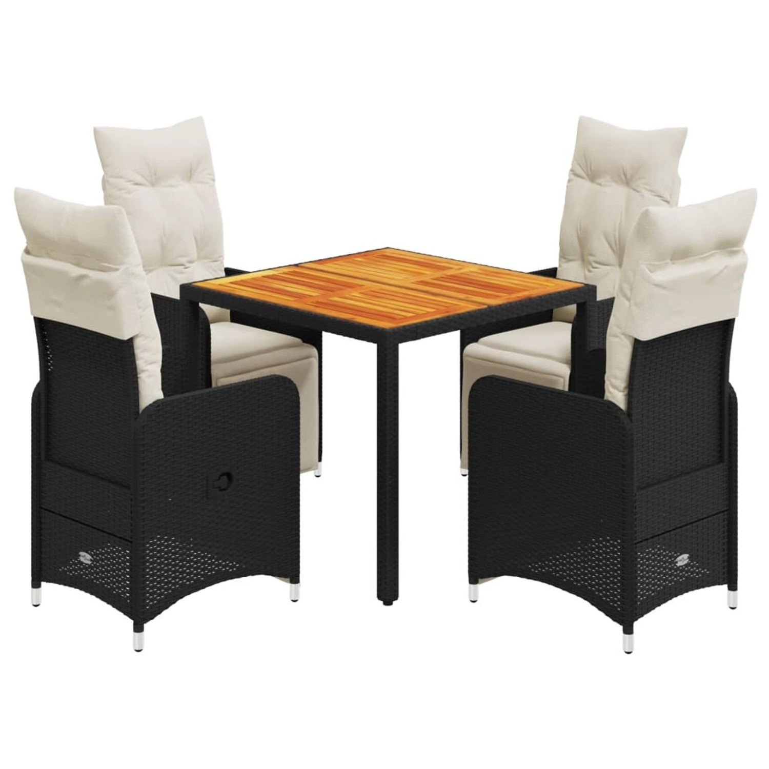 vidaXL 5-tlg Garten-Bistro-Set mit Kissen Schwarz Poly Rattan Modell 10 vidaXL 5-tlg Garten-Bistro-Set mit Kissen Schwarz Poly Rattan Modell 10 von VIDAXL