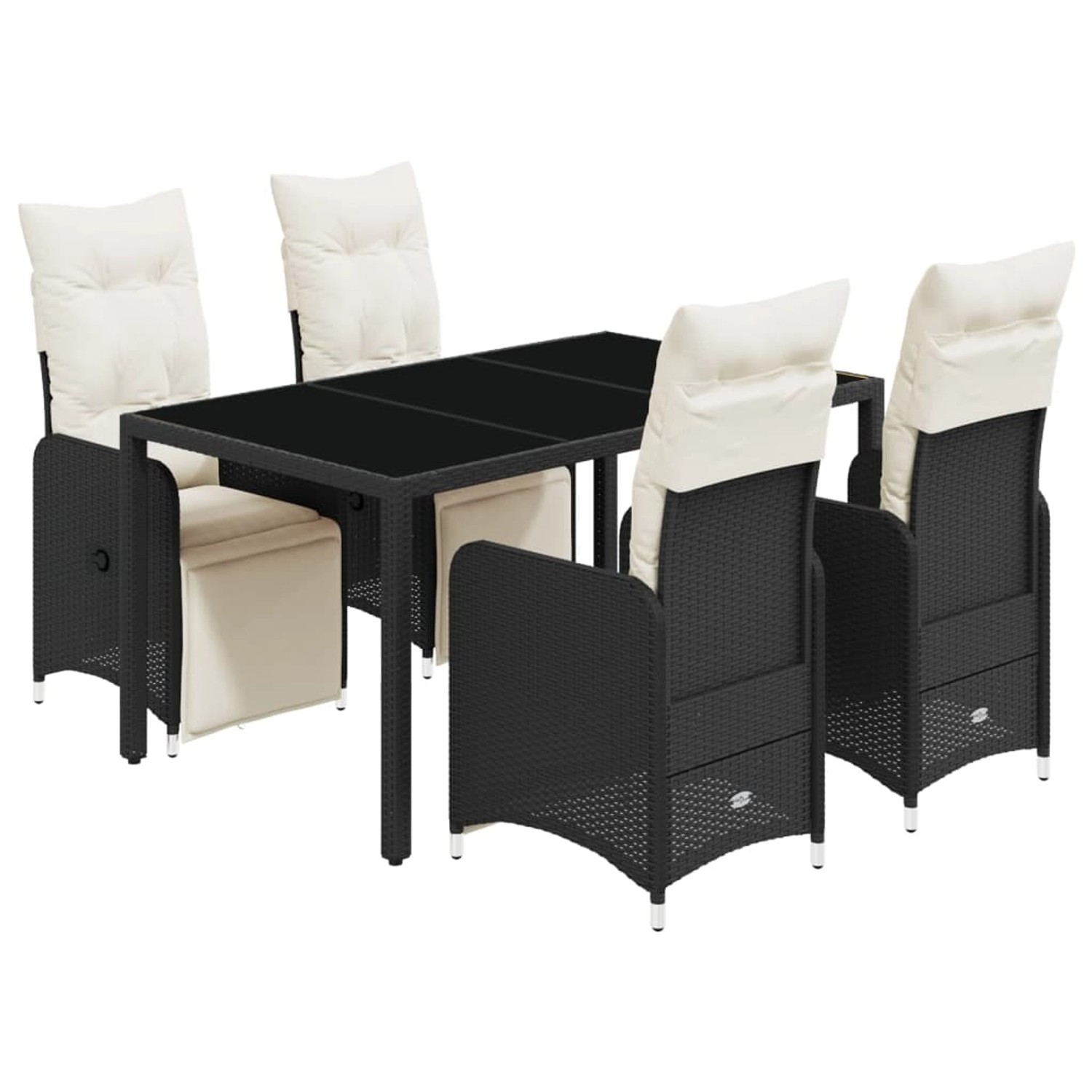 vidaXL 5-tlg Garten-Bistro-Set mit Kissen Schwarz Poly Rattan Modell 11 vidaXL 5-tlg Garten-Bistro-Set mit Kissen Schwarz Poly Rattan Modell 11 von VIDAXL