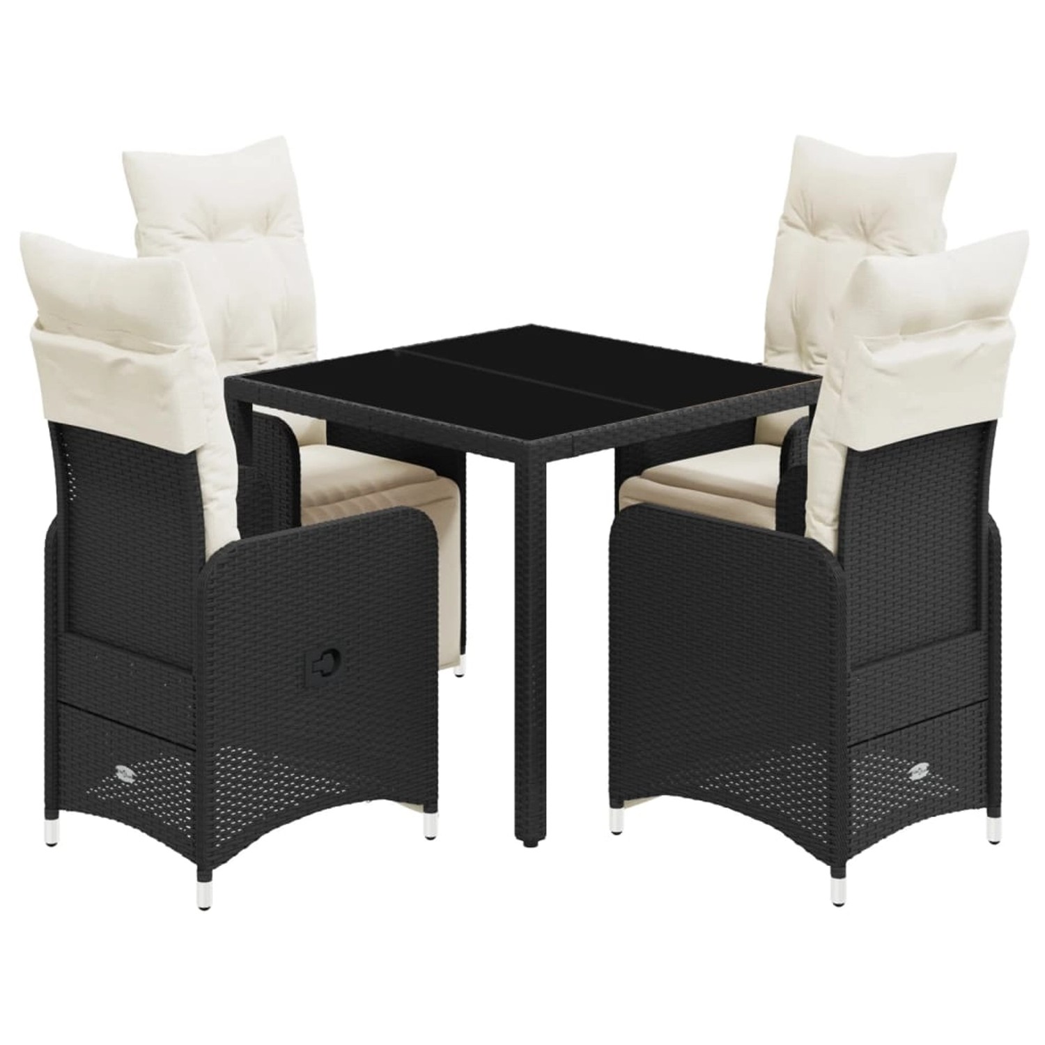 vidaXL 5-tlg Garten-Bistro-Set mit Kissen Schwarz Poly Rattan Modell 12 vidaXL 5-tlg Garten-Bistro-Set mit Kissen Schwarz Poly Rattan Modell 12 von VIDAXL