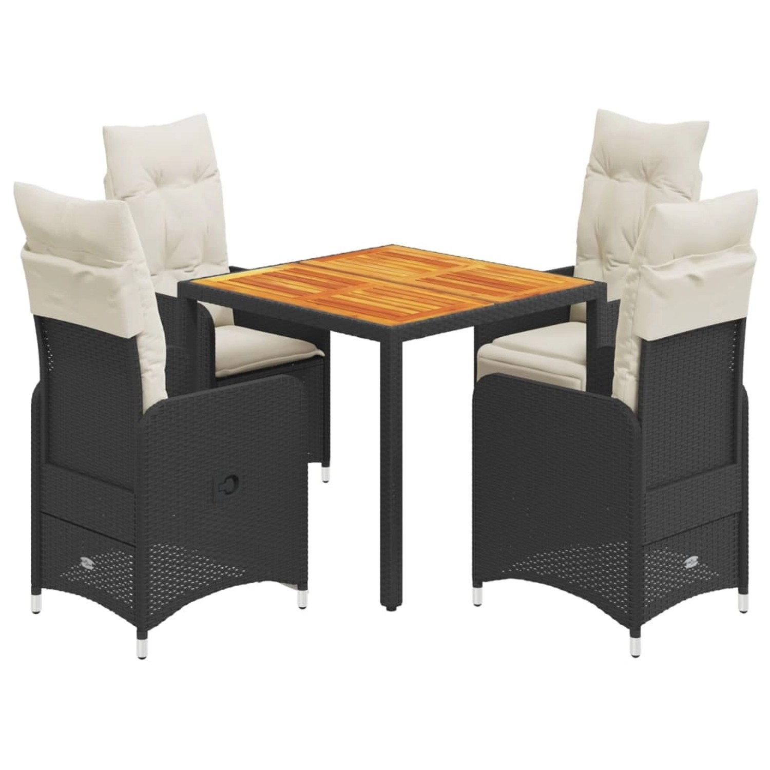 vidaXL 5-tlg Garten-Bistro-Set mit Kissen Schwarz Poly Rattan Modell 6 vidaXL 5-tlg Garten-Bistro-Set mit Kissen Schwarz Poly Rattan Modell 6 von VIDAXL