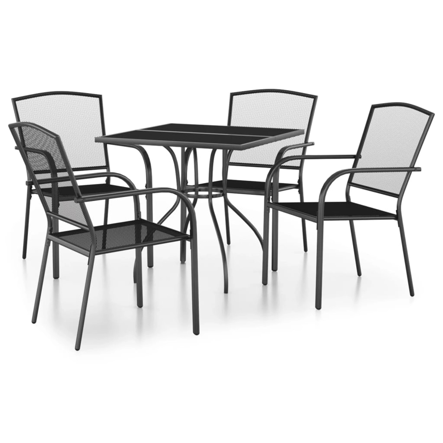 vidaXL 5-tlg Garten-Essgruppe Anthrazit Stahl Modell 1 vidaXL 5-tlg Garten-Essgruppe Anthrazit Stahl Modell 1 von VIDAXL