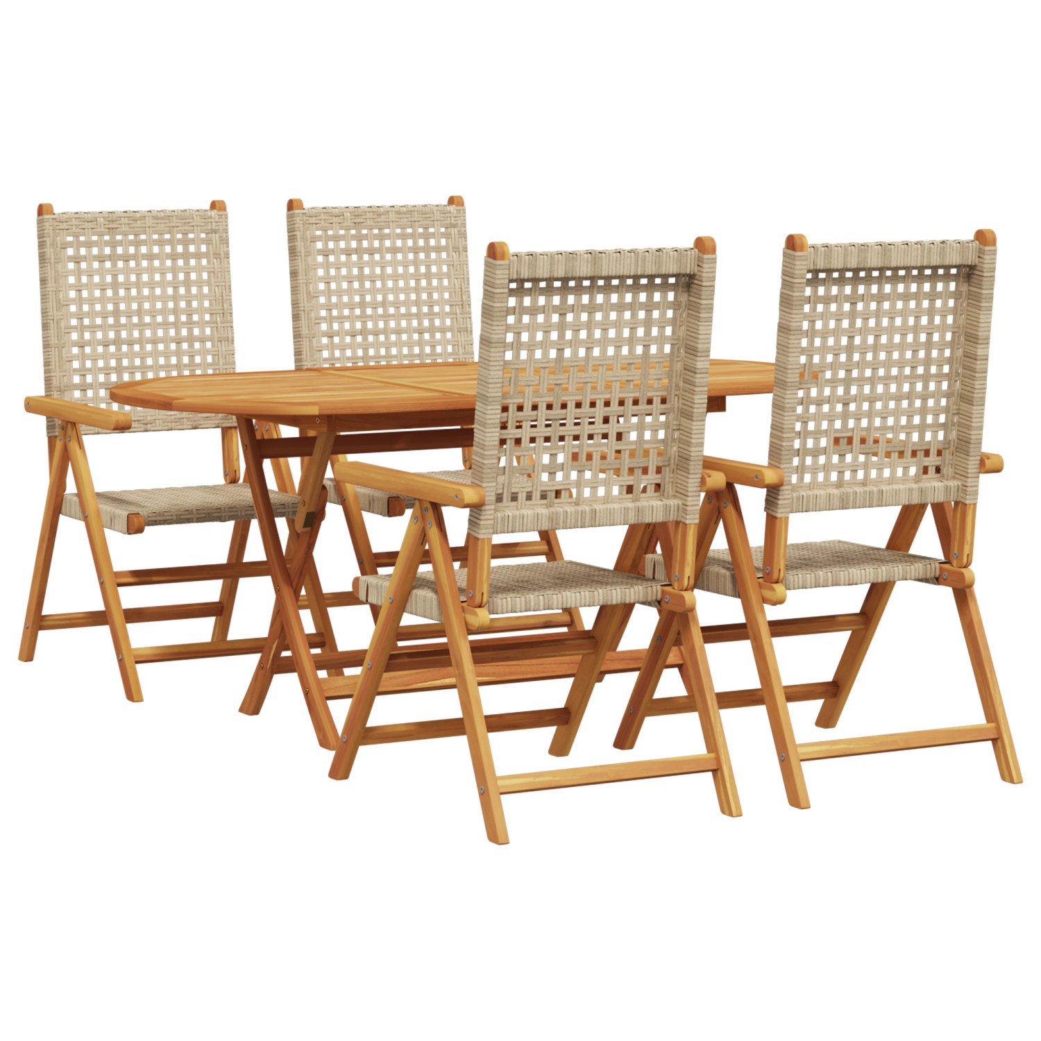 vidaXL 5-tlg Garten-Essgruppe Beige Massivholz Akazie & Poly Rattan 3375734 vidaXL 5-tlg Garten-Essgruppe Beige Massivholz Akazie & Poly Rattan 3375734 von VIDAXL