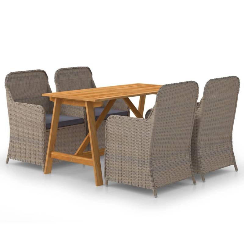 vidaXL 5-tlg Garten-Essgruppe Braun Modell 18 von VIDAXL