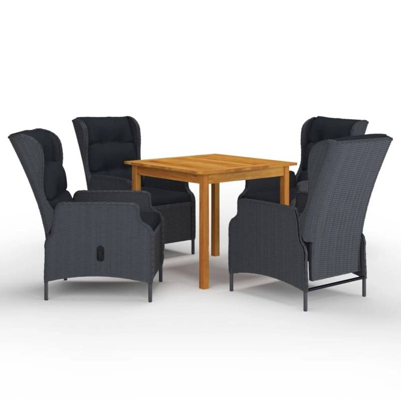 vidaXL 5-tlg Garten-Essgruppe Dunkelgrau Modell 1 von VIDAXL