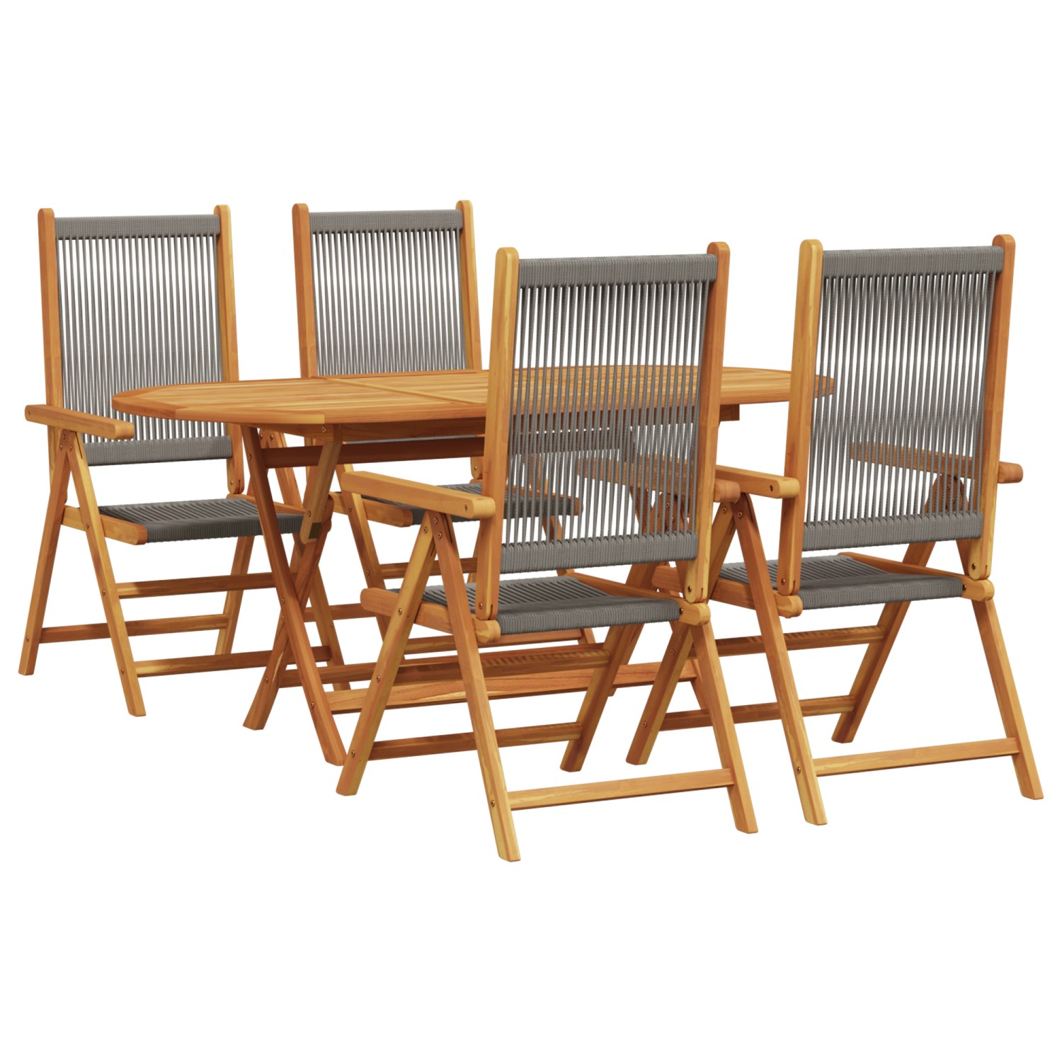 vidaXL 5-tlg Garten-Essgruppe Grau Massivholz Akazie & Poly Rattan 3375738 vidaXL 5-tlg Garten-Essgruppe Grau Massivholz Akazie & Poly Rattan 3375738 von VIDAXL