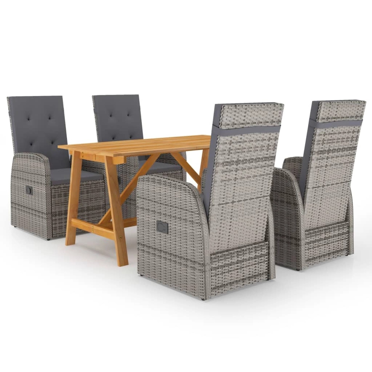 vidaXL 5-tlg Garten-Essgruppe Grau Modell 22 von VIDAXL