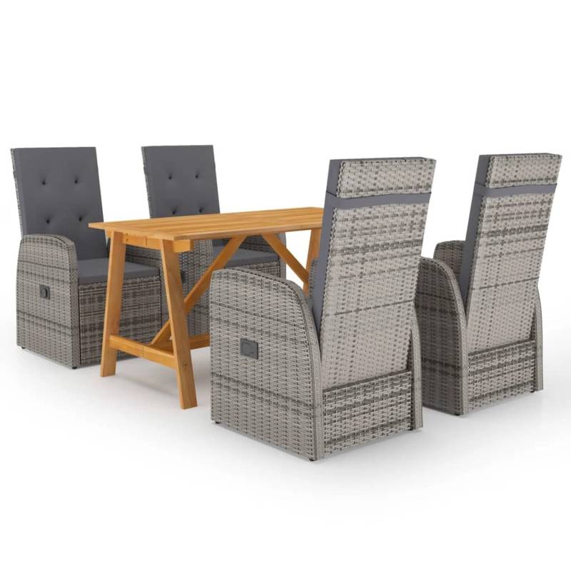 vidaXL 5-tlg Garten-Essgruppe Grau Modell 22 von VIDAXL