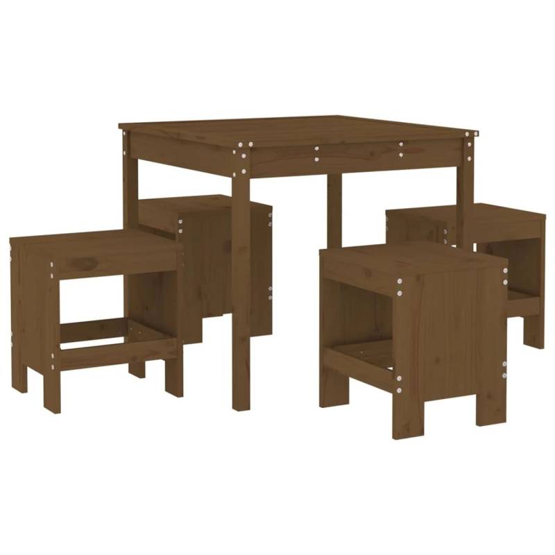 vidaXL 5-tlg Garten-Essgruppe Honigbraun Massivholz Kiefer Modell 1 von VIDAXL