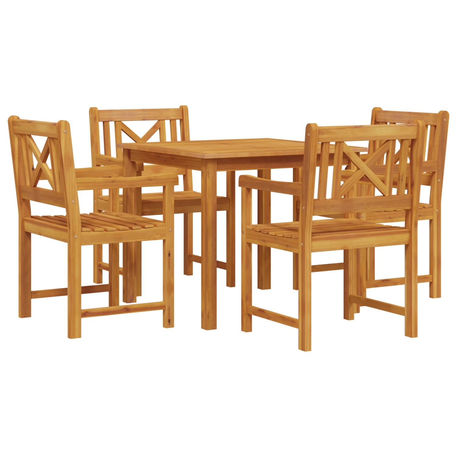 vidaXL 5-tlg Garten-Essgruppe Massivholz Akazie 3375657 von VIDAXL