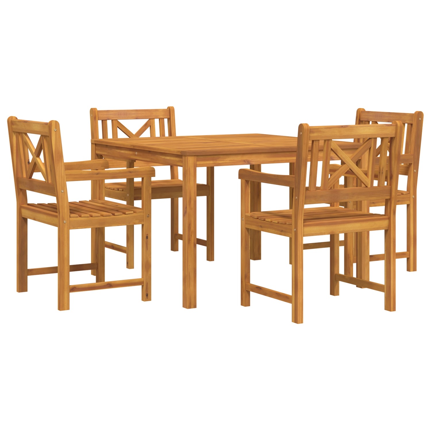 vidaXL 5-tlg Garten-Essgruppe Massivholz Akazie 3375659 von VIDAXL
