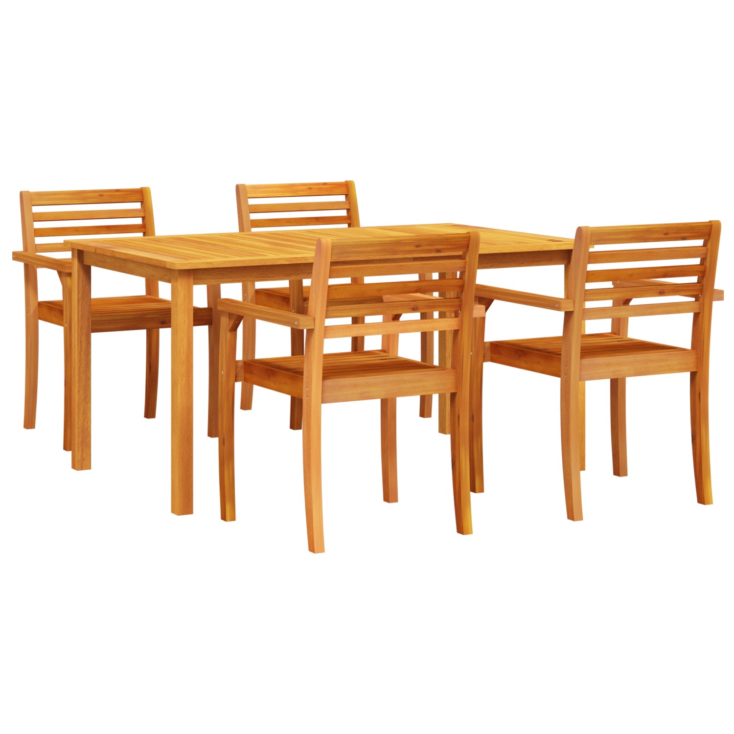 vidaXL 5-tlg Garten-Essgruppe Massivholz Akazie 3375665 von VIDAXL