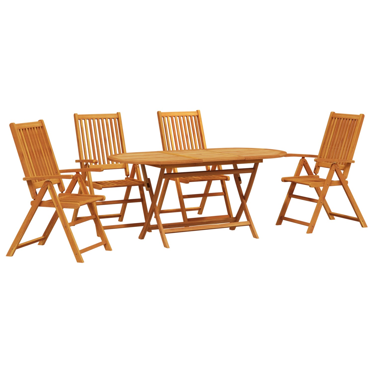 vidaXL 5-tlg Garten-Essgruppe Massivholz Akazie 3375726 von VIDAXL