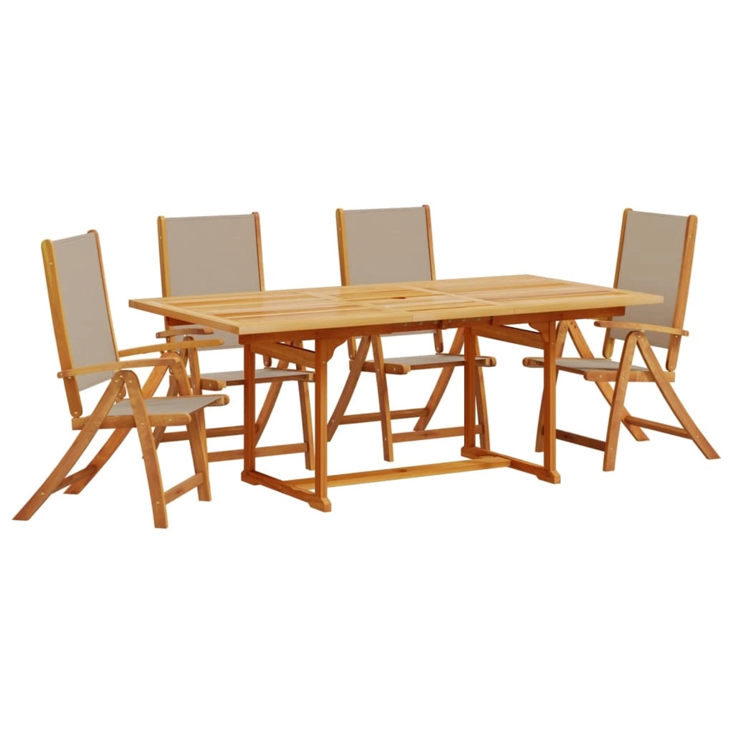 vidaXL 5-tlg Garten-Essgruppe Massivholz Akazie und Textilene Modell 7 vidaXL 5-tlg Garten-Essgruppe Massivholz Akazie und Textilene Modell 7 von VIDAXL