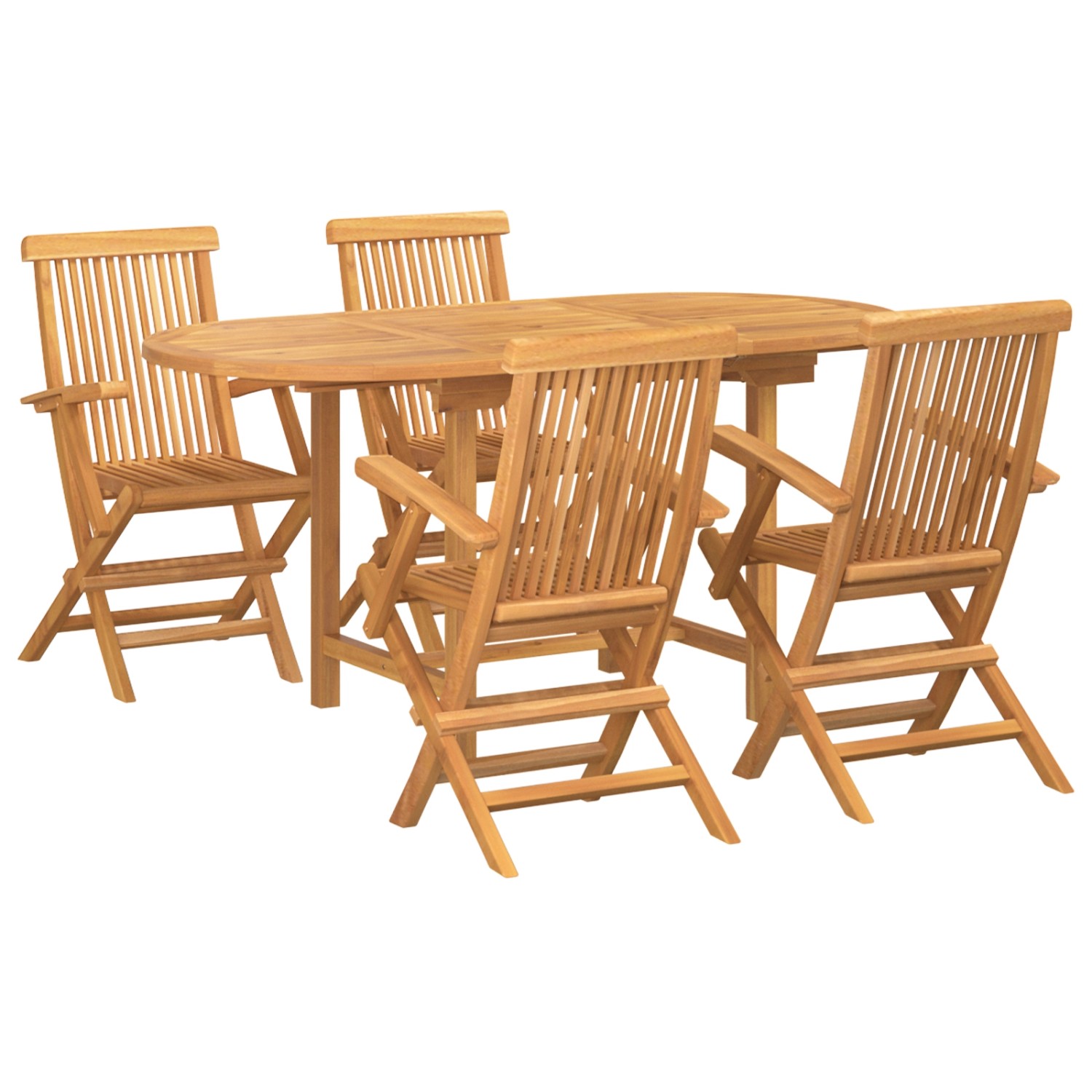 vidaXL 5-tlg Garten-Essgruppe Massivholz Teak 3157130 von VIDAXL