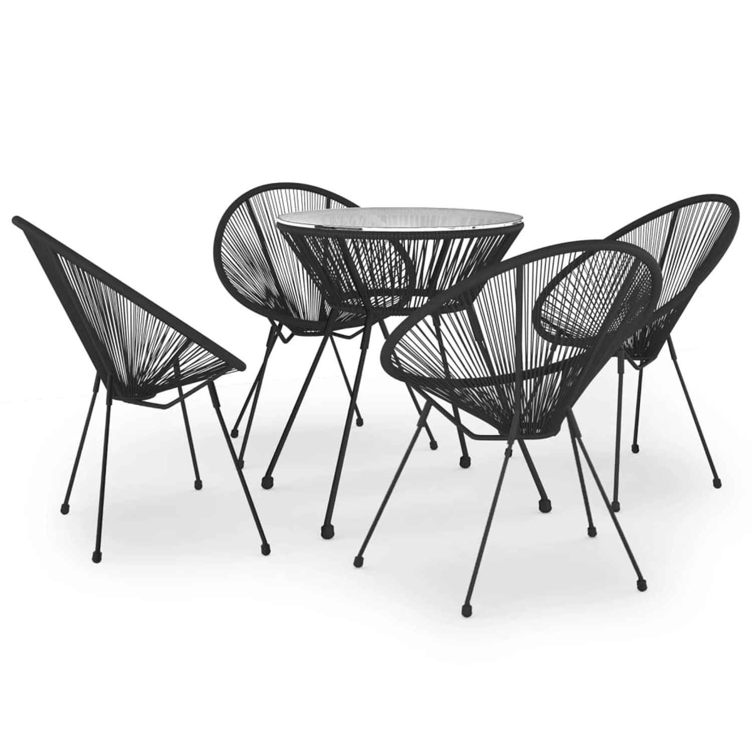 vidaXL 5-tlg Garten-Essgruppe PVC Rattan Schwarz Modell 19 vidaXL 5-tlg Garten-Essgruppe PVC Rattan Schwarz Modell 19 von VIDAXL