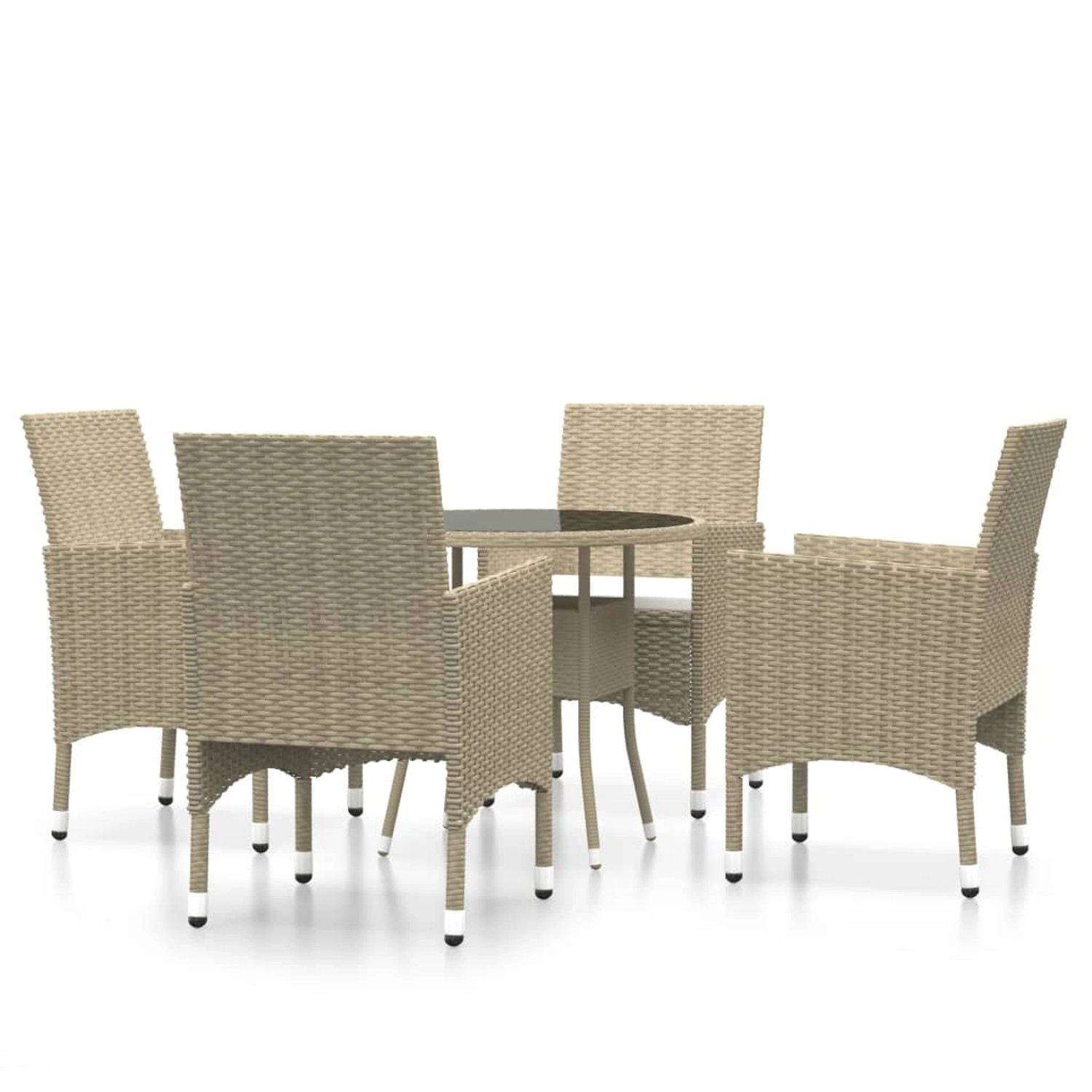 vidaXL 5-tlg Garten-Essgruppe Poly Rattan Beige Modell 1 vidaXL 5-tlg Garten-Essgruppe Poly Rattan Beige Modell 1 von VIDAXL