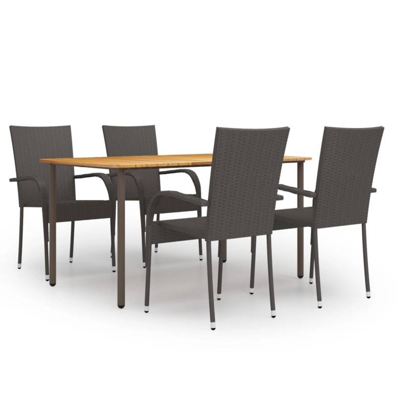 vidaXL 5-tlg Garten-Essgruppe Poly Rattan Braun Modell 2 von VIDAXL