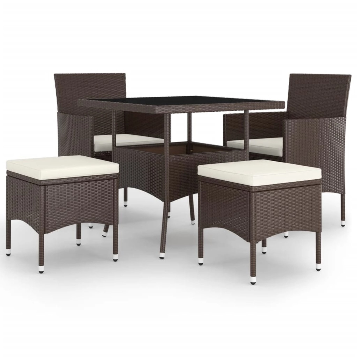vidaXL 5-tlg Garten-Essgruppe Poly Rattan Braun Modell 6 vidaXL 5-tlg Garten-Essgruppe Poly Rattan Braun Modell 6 von VIDAXL
