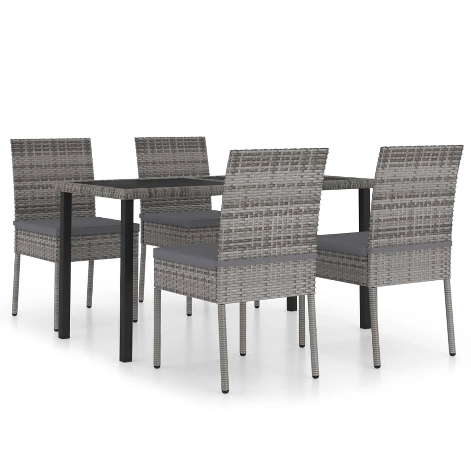vidaXL 5-tlg Garten-Essgruppe Poly Rattan Grau Modell 3 vidaXL 5-tlg Garten-Essgruppe Poly Rattan Grau Modell 3 von VIDAXL
