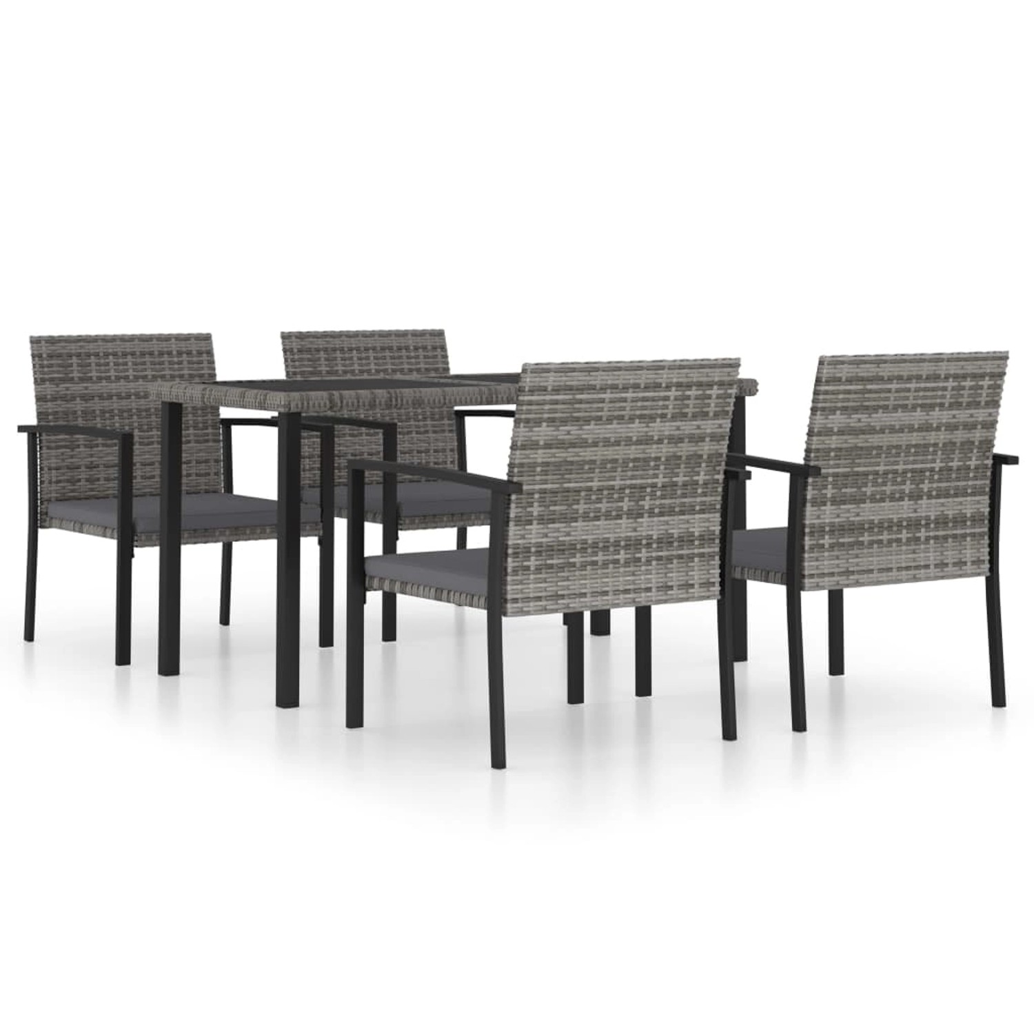 vidaXL 5-tlg Garten-Essgruppe Poly Rattan Grau Modell 5 vidaXL 5-tlg Garten-Essgruppe Poly Rattan Grau Modell 5 von VIDAXL
