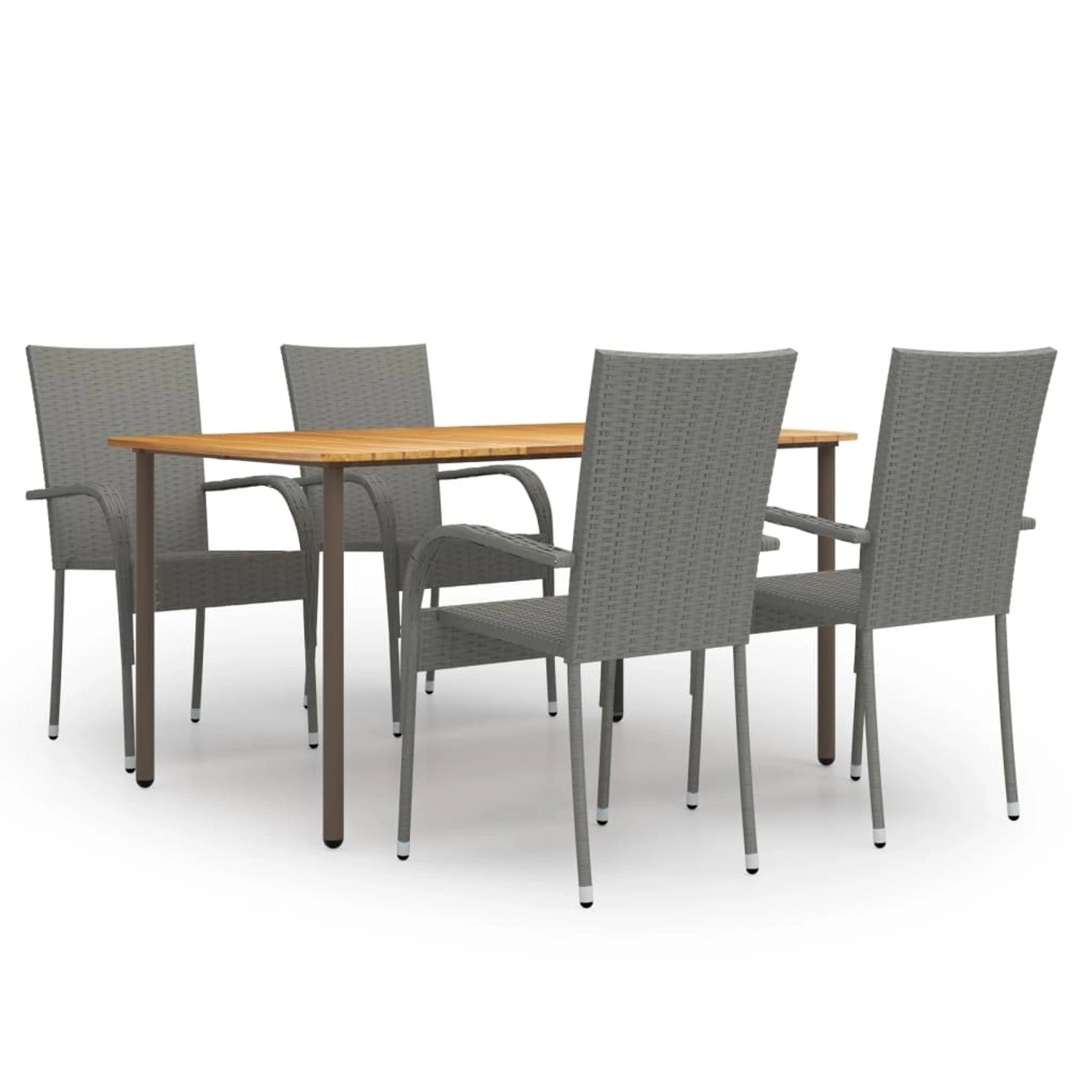 vidaXL 5-tlg Garten-Essgruppe Poly Rattan Grau Modell 7 vidaXL 5-tlg Garten-Essgruppe Poly Rattan Grau Modell 7 von VIDAXL