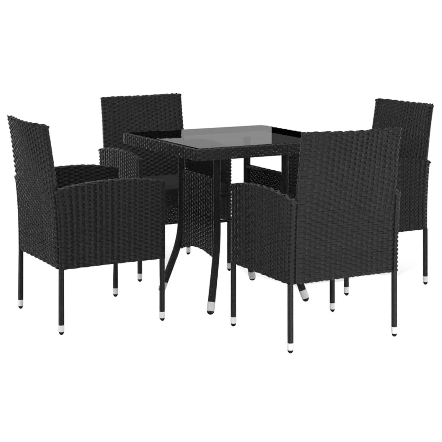 vidaXL 5-tlg Garten-Essgruppe Poly Rattan Schwarz Modell 2 vidaXL 5-tlg Garten-Essgruppe Poly Rattan Schwarz Modell 2 von VIDAXL