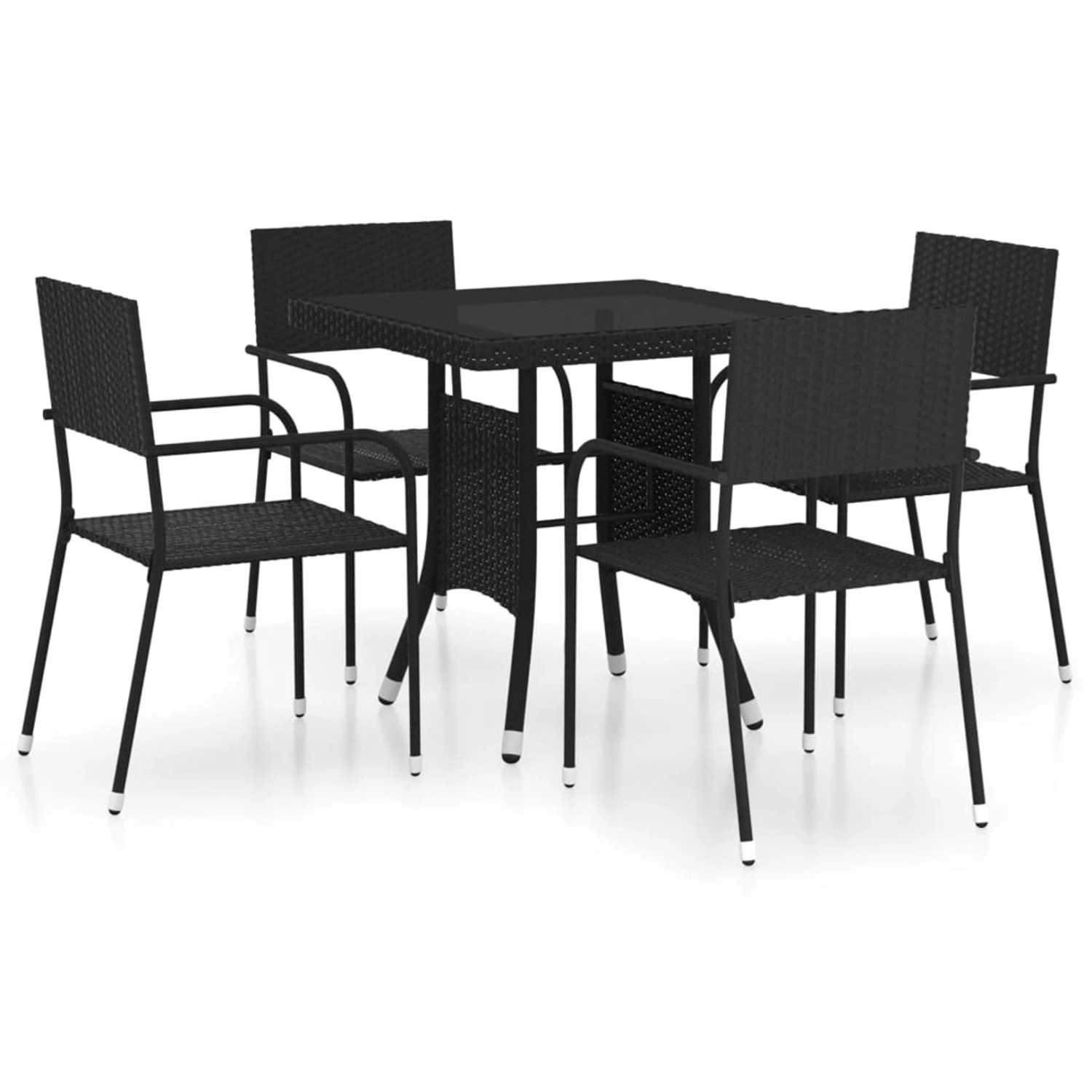 vidaXL 5-tlg Garten-Essgruppe Poly Rattan Schwarz Modell 7 vidaXL 5-tlg Garten-Essgruppe Poly Rattan Schwarz Modell 7 von VIDAXL
