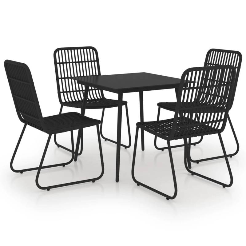 vidaXL 5-tlg Garten-Essgruppe Poly Rattan und Glas Modell 5 von VIDAXL