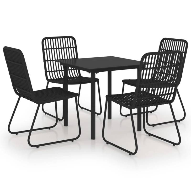 vidaXL 5-tlg Garten-Essgruppe Poly Rattan und Glas Modell 7 von VIDAXL