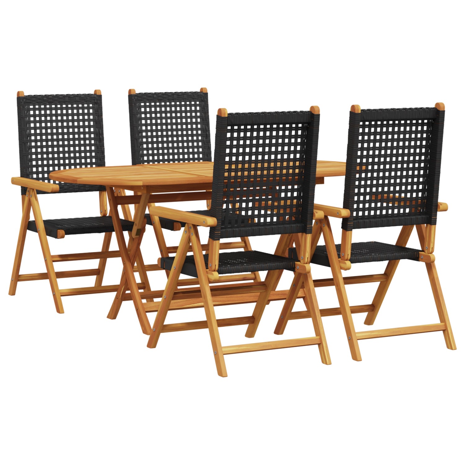 vidaXL 5-tlg Garten-Essgruppe Schwarz Massivholz Akazie & Poly Rattan 3375730 vidaXL 5-tlg Garten-Essgruppe Schwarz Massivholz Akazie & Poly Rattan 3375730 von VIDAXL