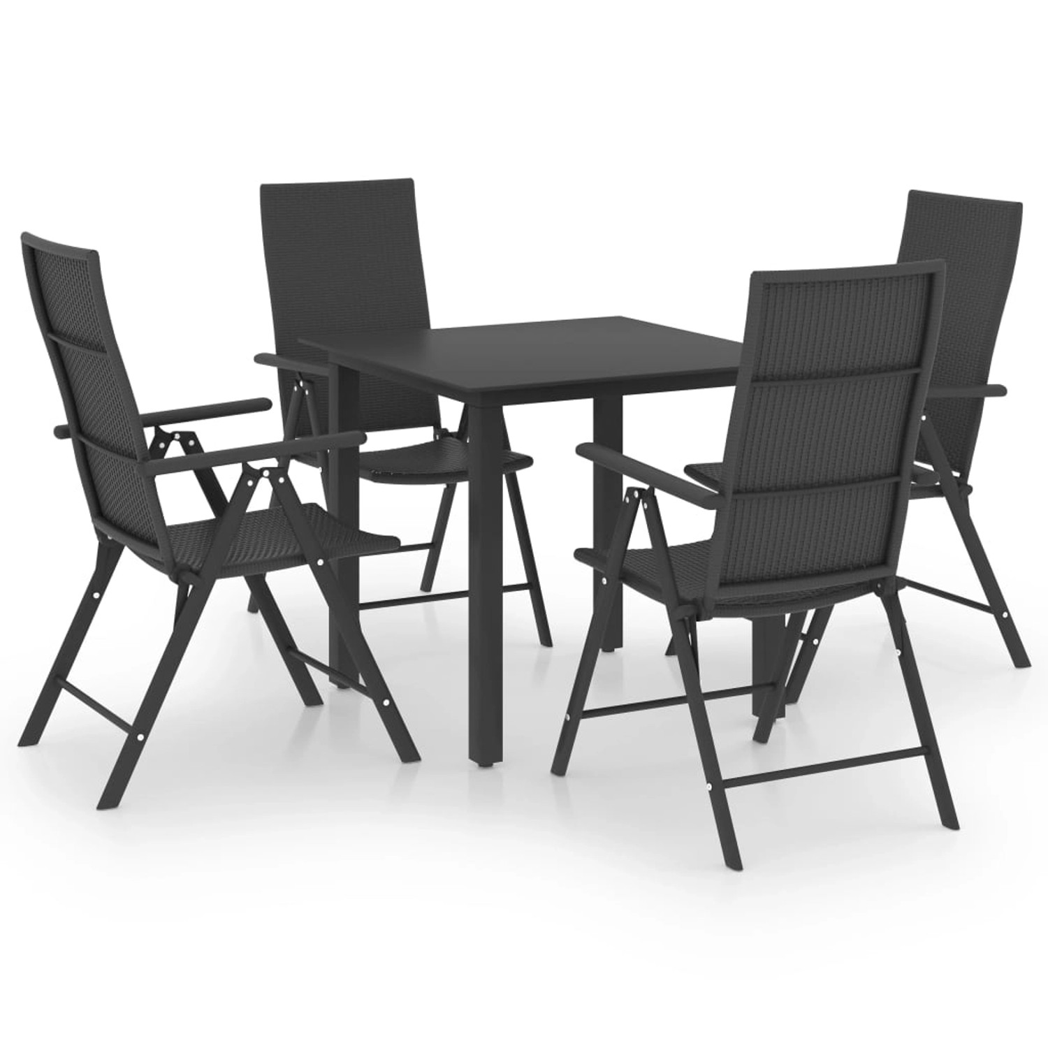vidaXL 5-tlg Garten-Essgruppe Schwarz Modell 1 vidaXL 5-tlg Garten-Essgruppe Schwarz Modell 1 von VIDAXL