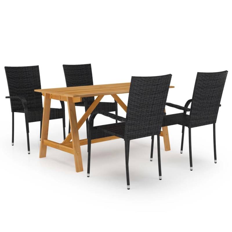 vidaXL 5-tlg Garten-Essgruppe Schwarz Modell 33 von VIDAXL