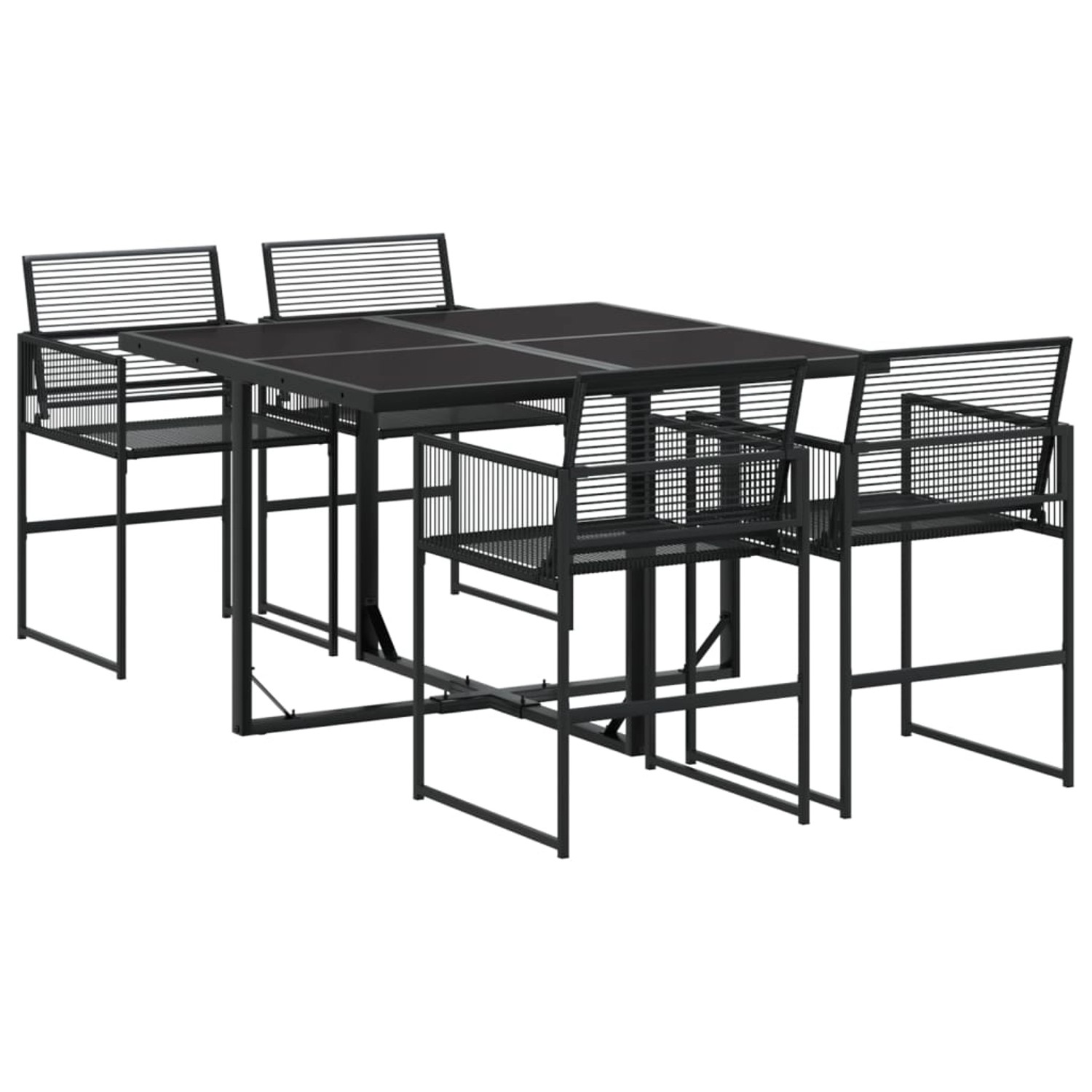 vidaXL 5-tlg Garten-Essgruppe Schwarz Poly Rattan Modell 25 vidaXL 5-tlg Garten-Essgruppe Schwarz Poly Rattan Modell 25 von VIDAXL