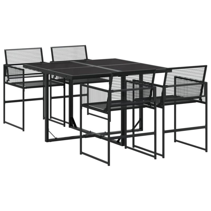 vidaXL 5-tlg Garten-Essgruppe Schwarz Poly Rattan Modell 25 von VIDAXL