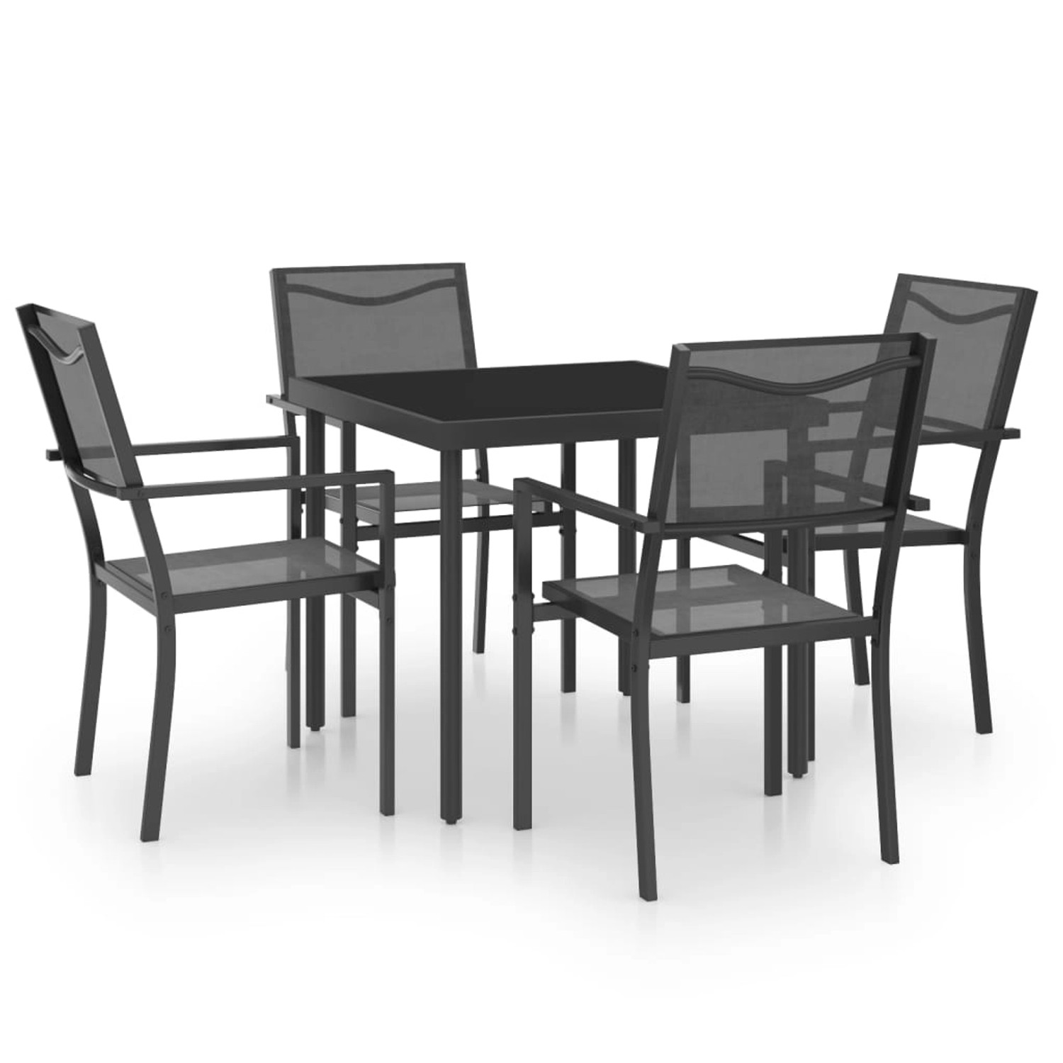 vidaXL 5-tlg Garten-Essgruppe Stahl Modell 4 von VIDAXL