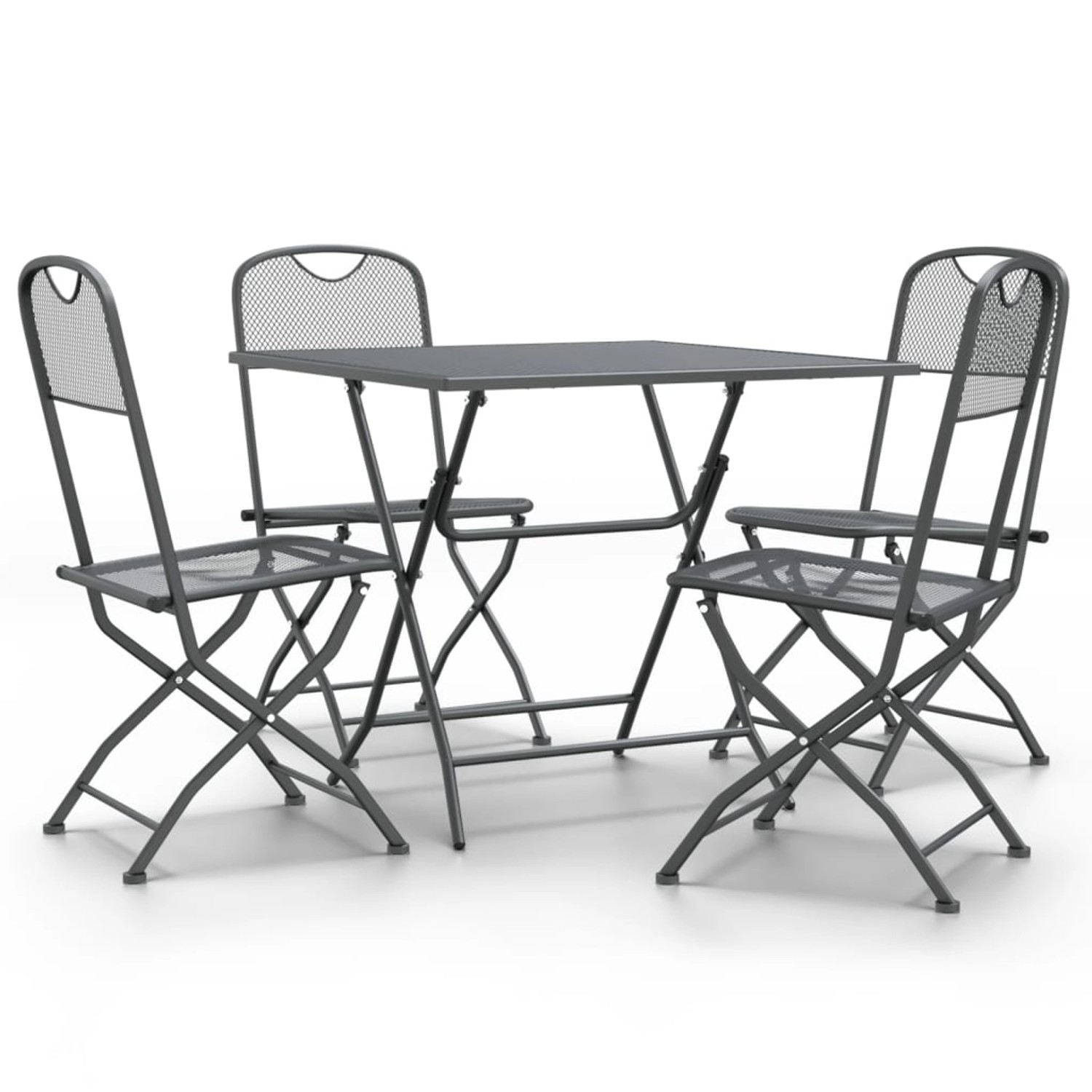 vidaXL 5-tlg Garten-Essgruppe Streckgitter Anthrazit Modell 7 von VIDAXL