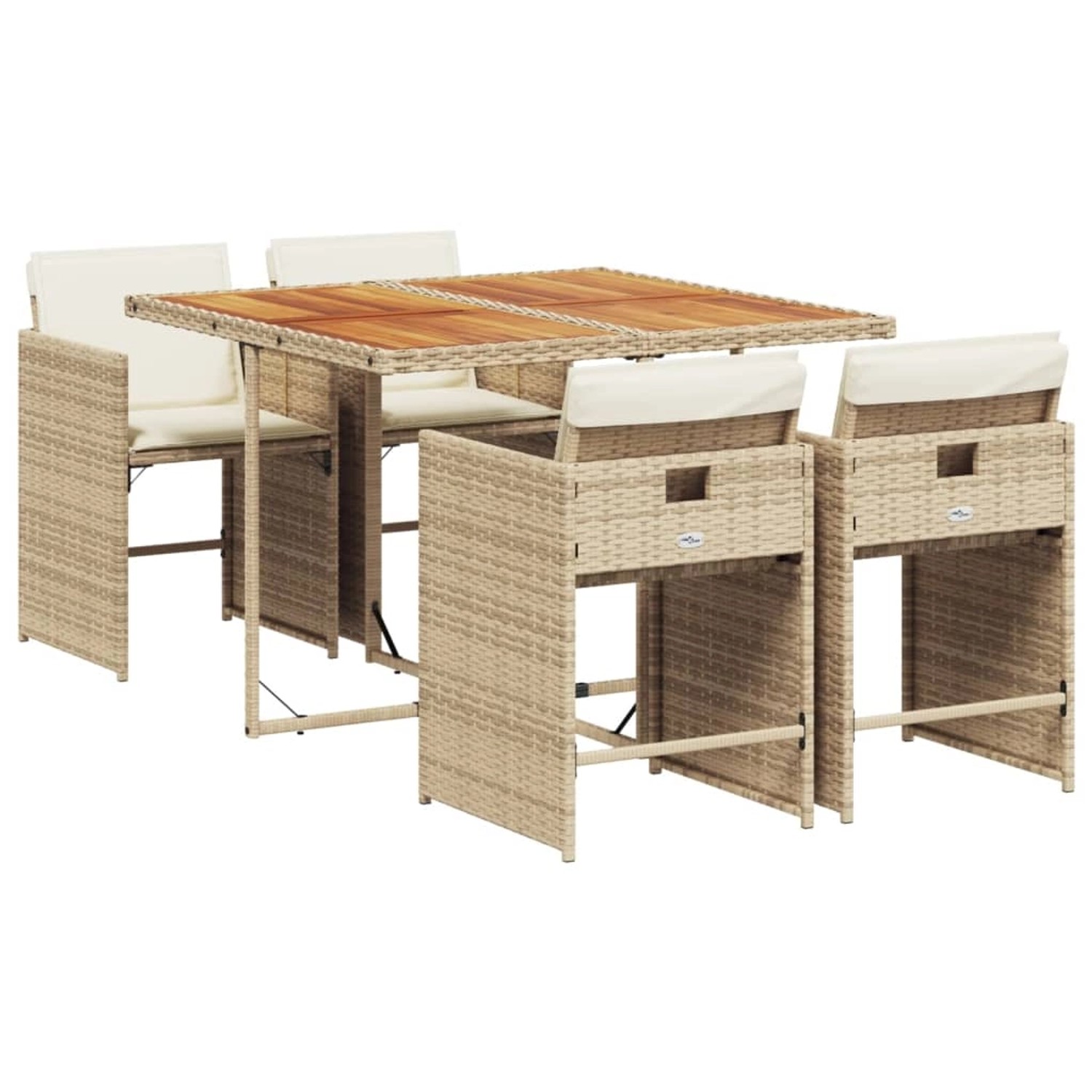 vidaXL 5-tlg Garten-Essgruppe mit Kissen Beige Poly Rattan Modell 34 vidaXL 5-tlg Garten-Essgruppe mit Kissen Beige Poly Rattan Modell 34 von VIDAXL
