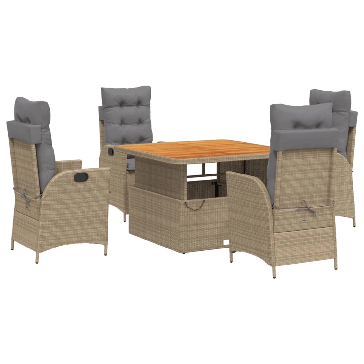 vidaXL 5-tlg Garten-Essgruppe mit Kissen Beige Poly Rattan Modell 35 vidaXL 5-tlg Garten-Essgruppe mit Kissen Beige Poly Rattan Modell 35 von VIDAXL