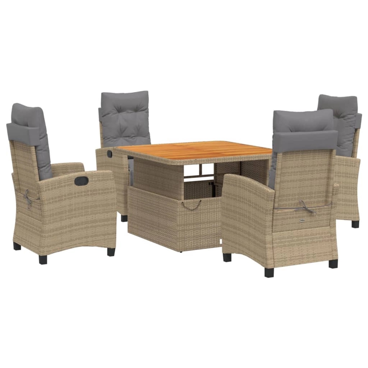 vidaXL 5-tlg Garten-Essgruppe mit Kissen Beige Poly Rattan Modell 38 vidaXL 5-tlg Garten-Essgruppe mit Kissen Beige Poly Rattan Modell 38 von VIDAXL