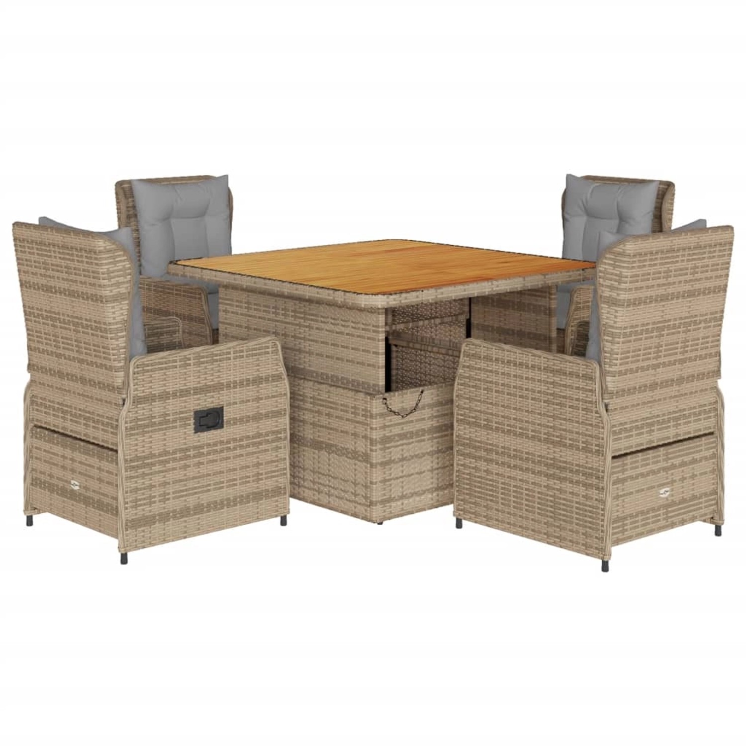 vidaXL 5-tlg Garten-Essgruppe mit Kissen Beige Poly Rattan Modell 49 vidaXL 5-tlg Garten-Essgruppe mit Kissen Beige Poly Rattan Modell 49 von VIDAXL