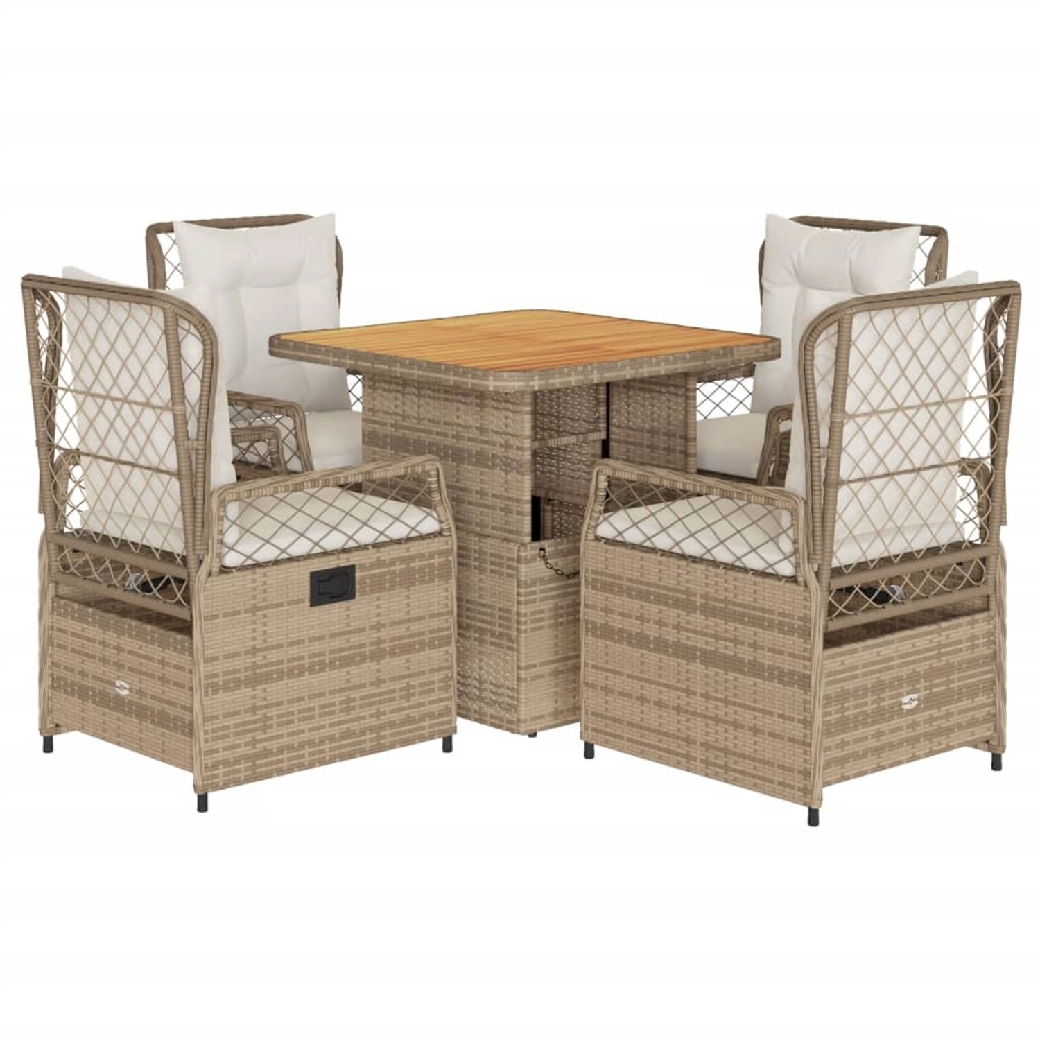 vidaXL 5-tlg Garten-Essgruppe mit Kissen Beige Poly Rattan Modell 61 vidaXL 5-tlg Garten-Essgruppe mit Kissen Beige Poly Rattan Modell 61 von VIDAXL